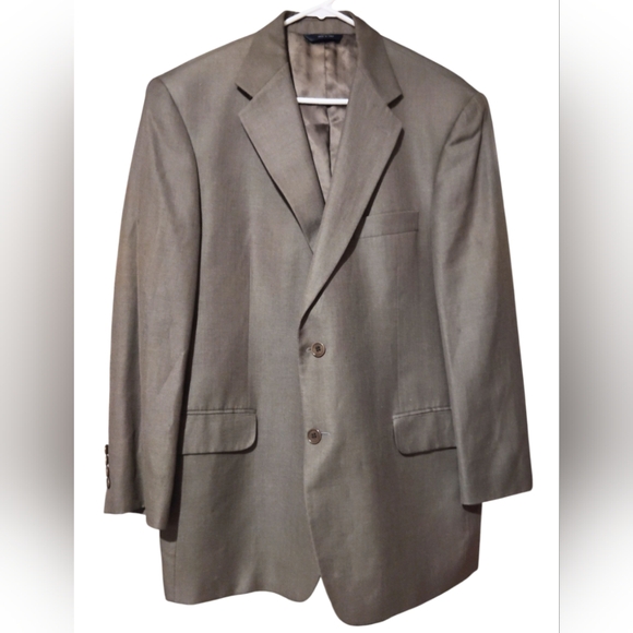 Brooks Brothers Men's Blazer Jacket Size 43R Tan Made In Italy